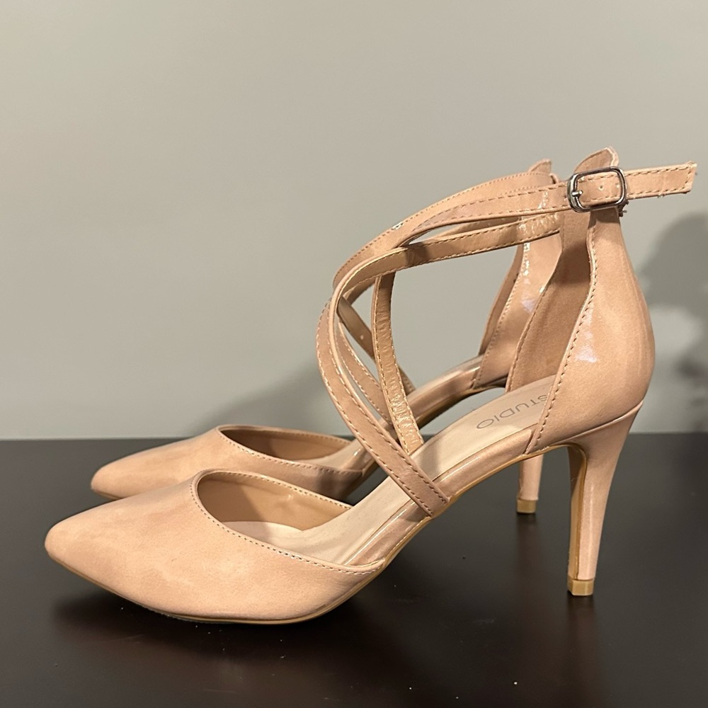 Tan coloured strappy heels - size 9 - K Studio